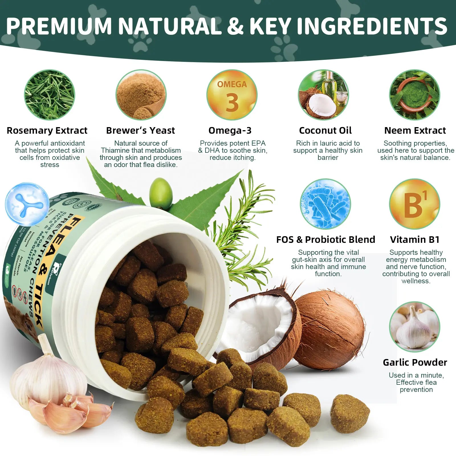 150Ct-Petrivium Dog Flea & Tick Support Soft Chews - Natural Oral Supplement - Suitable for All Breeds & Sizes-Chicken Flavor#Summervibes#Petlovers #Tiktokshopspringglowup