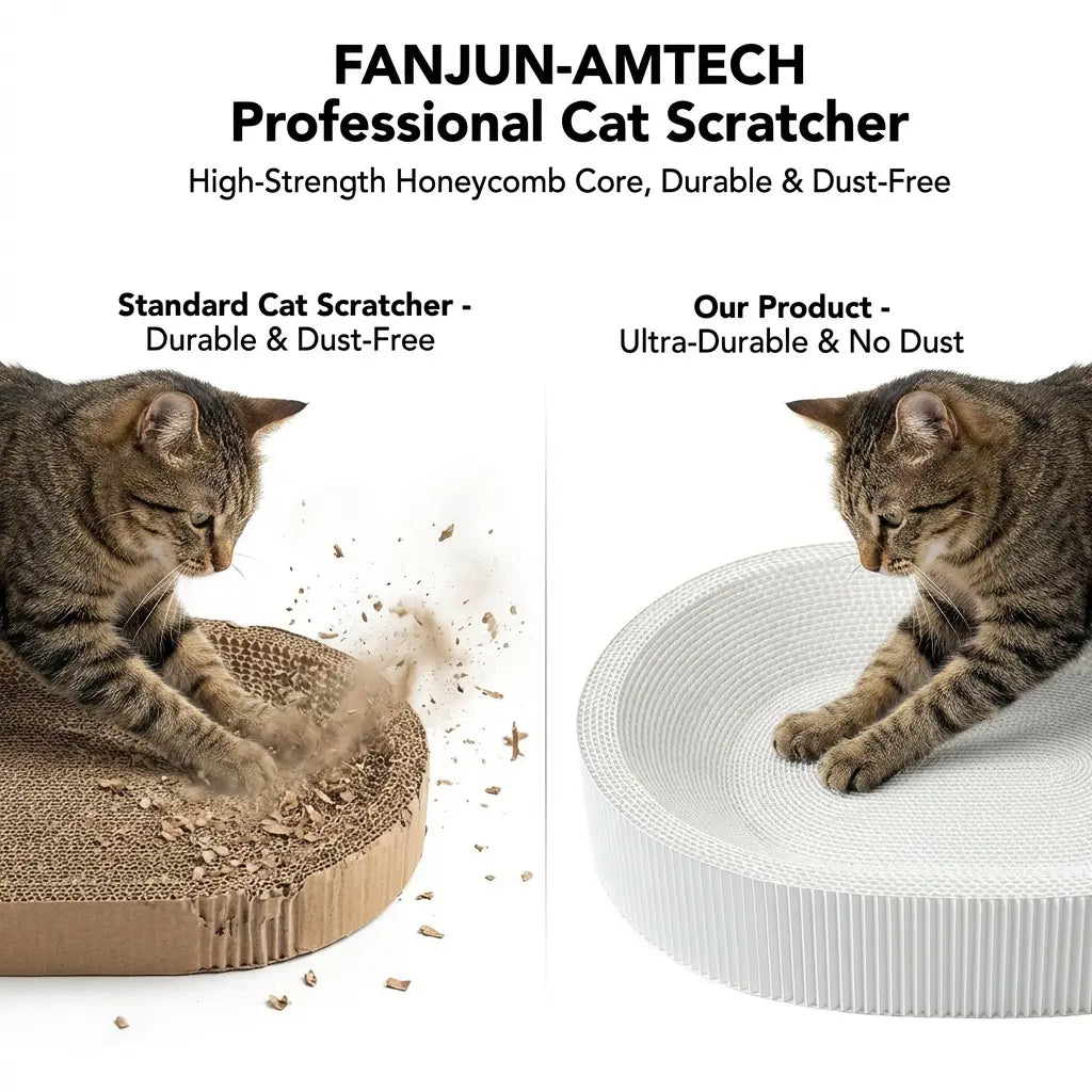 【Dealsforyoudays】 FANJUN-AMTECH 2-In-1 Cartoon Cat Scratcher Bed,Play & Rest Design, No Paper Scraps, Wear-Resistant, Anti-Overturning, High-Hardness Plant Fiber Corrugated Paper, Plastic-Free, Safe Eco-Friendly Cool Cat Supply,Summerwins