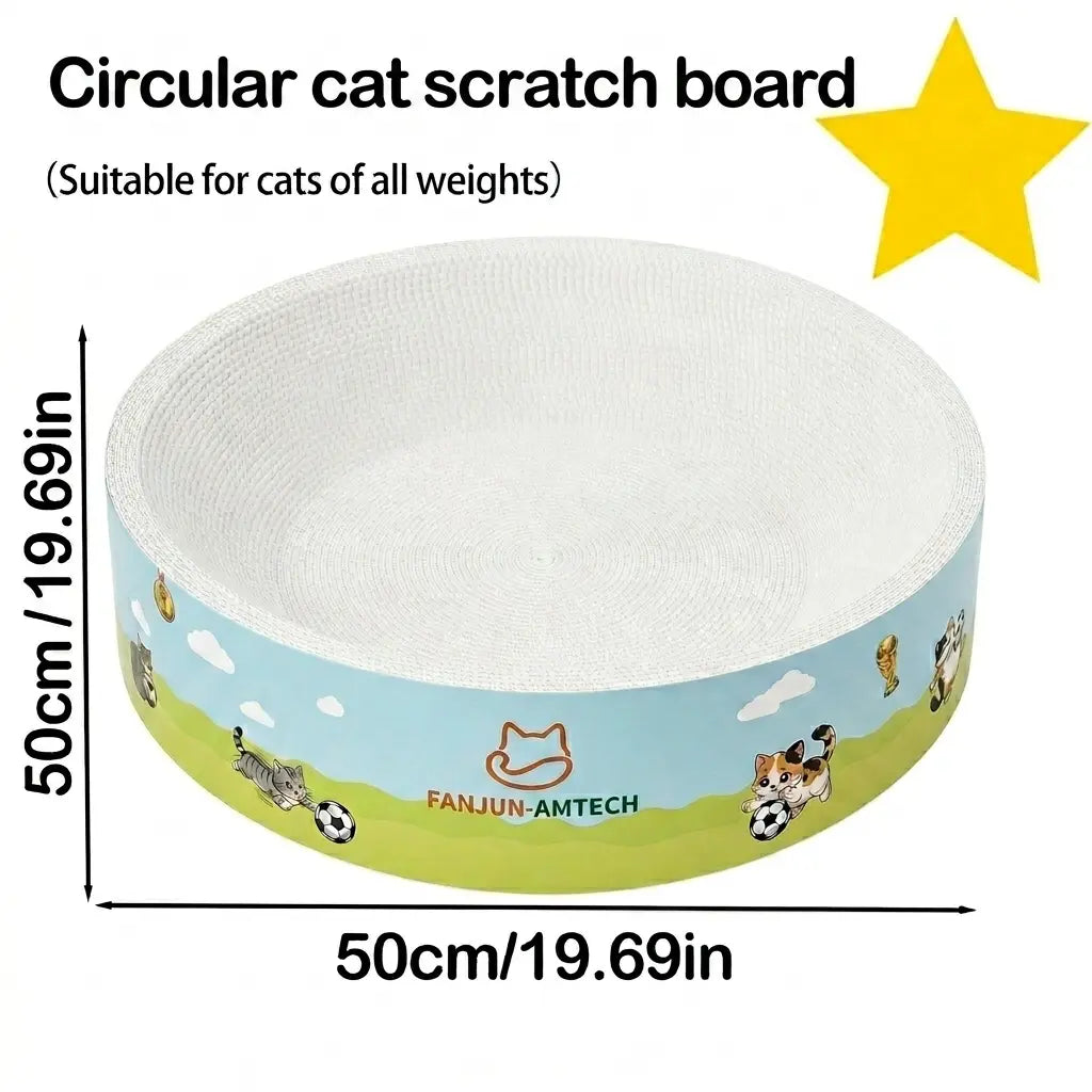 【Dealsforyoudays】 FANJUN-AMTECH 2-In-1 Cartoon Cat Scratcher Bed,Play & Rest Design, No Paper Scraps, Wear-Resistant, Anti-Overturning, High-Hardness Plant Fiber Corrugated Paper, Plastic-Free, Safe Eco-Friendly Cool Cat Supply,Summerwins
