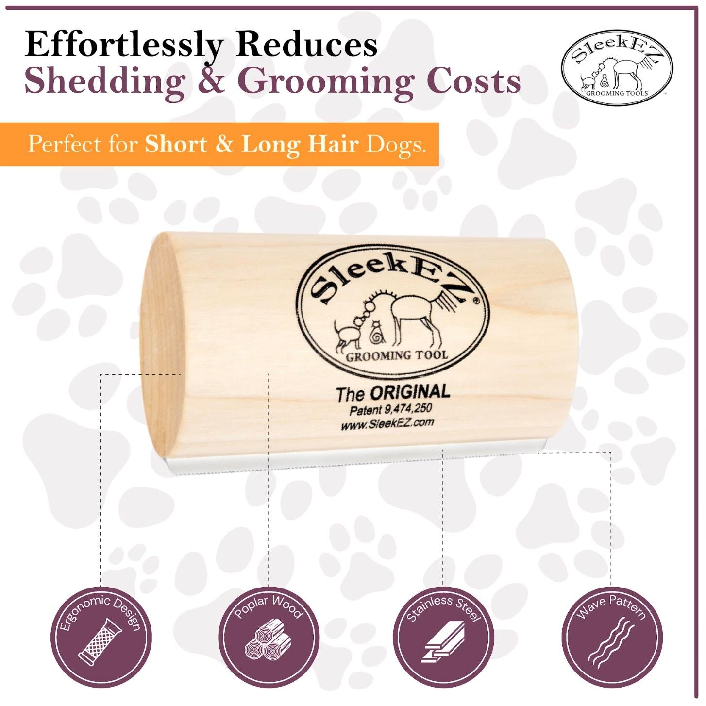 Benefit-led: SleekEZ Shed-Reducing Grooming Brush for Dogs