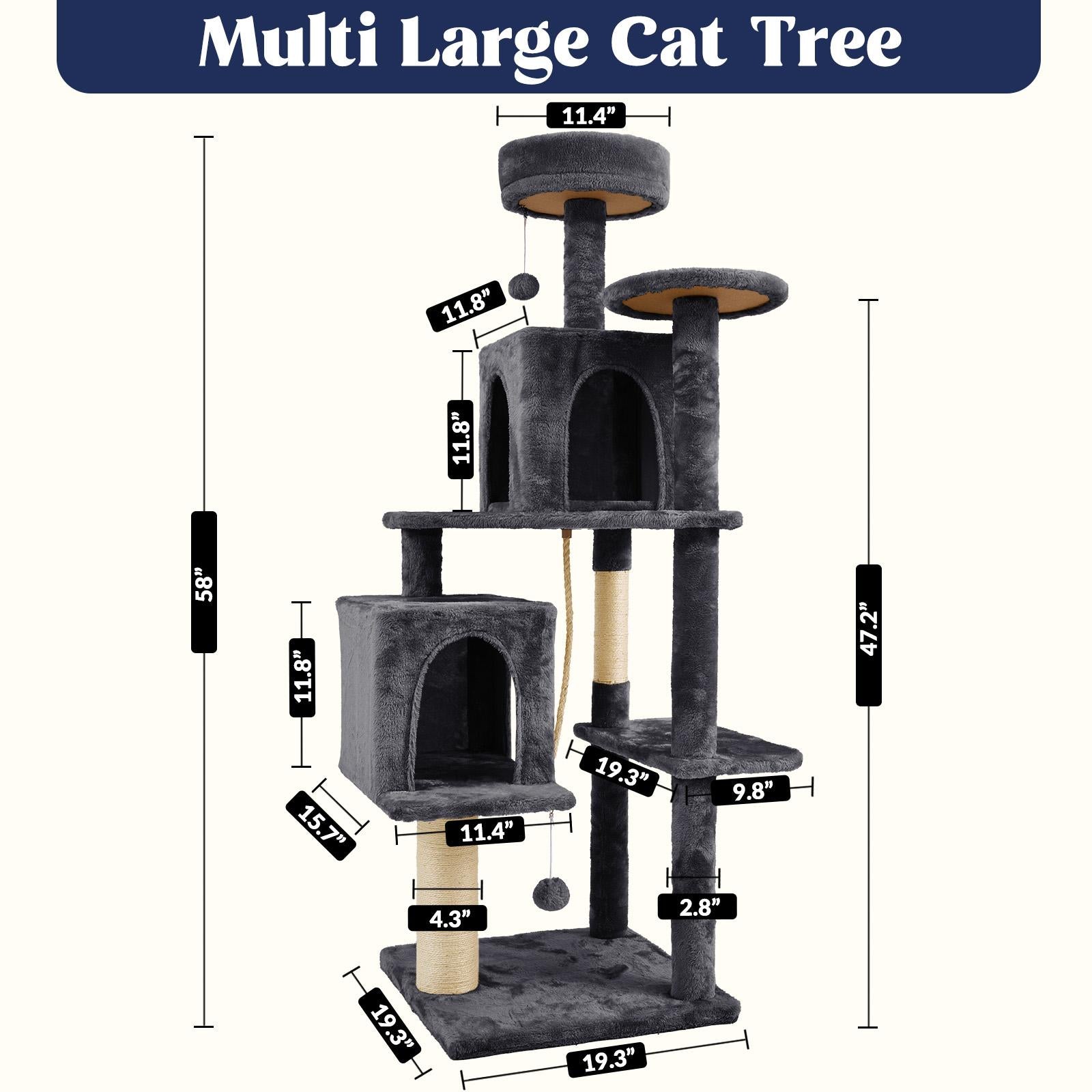 Wecharmer Indoor Cat Tree with Leafy Canopy & Cozy Condo