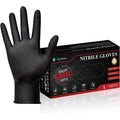 PROMEDIX P Heavy-Duty 6Mil Nitrile Cleaning Gloves, 100-Count Black Disposable Regular Waterproof Gloves, Latex-Free, Powder-Free, for Cooking & Pet Hair Removal